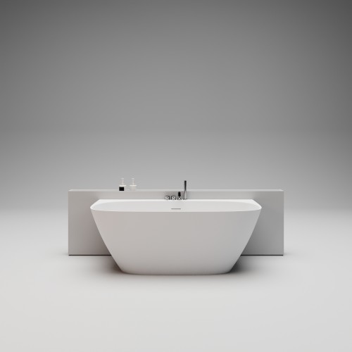 DEEP WALL CORE Пристенная ванна 160х80, интегрированный слив-перелив, белый матовый BT-DPWCR-16080-OF-WM