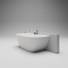 DEEP WALL CORE Пристенная ванна 160х80, интегрированный слив-перелив, белый матовый BT-DPWCR-16080-OF-WM