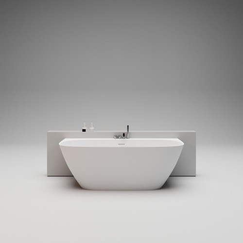 DEEP WALL CORE Пристенная ванна 170х80, интегрированный слив-перелив, белый матовый BT-DPWCR-17080-OF-WM