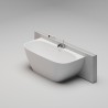DEEP WALL CORE Пристенная ванна 170х80, интегрированный слив-перелив, белый матовый BT-DPWCR-17080-OF-WM