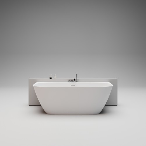 DEEP WALL CORE Пристенная ванна 180х85, интегрированный слив-перелив, белый матовый BT-DPWCR-18085-OF-WM
