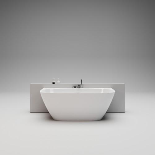 DEEP WALL EDGE Пристенная ванна 160х80, интегрированный слив-перелив, белый глянцевый BT-DPWEG-16080-OF-WG