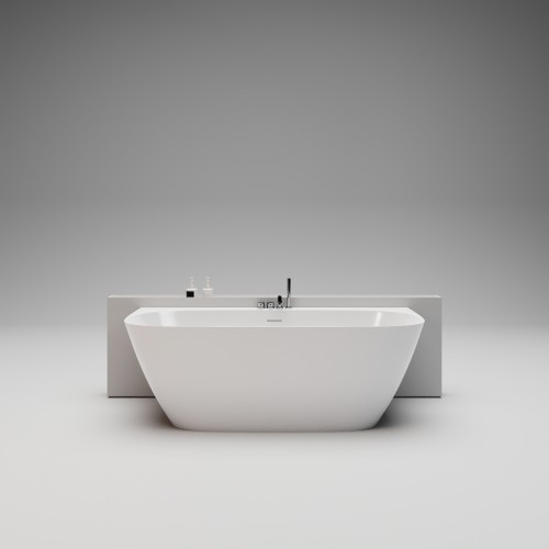 DEEP WALL EDGE Пристенная ванна 180х85, интегрированный слив-перелив, белый глянцевый BT-DPWEG-18085-OF-WG