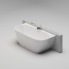DEEP WALL EDGE Пристенная ванна 180х85, интегрированный слив-перелив, белый глянцевый BT-DPWEG-18085-OF-WG