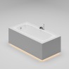 DROP EDGE Встраиваемая ванна 1600х700х600 с прямоугольной чашей, регулируемые ножки, белый глянцевый BT-DRPEG-16070-NOF-WG