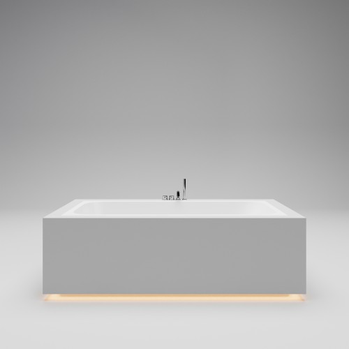 DROP EDGE Встраиваемая ванна 1700x800x600 с прямоугольной чашей, регулируемые ножки, донный клапан "Up&Down" белый, сифон, интегрированный слив-перелив, белый матовый BT-DRPEG-17080-OF-WM