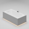 DROP EDGE Встраиваемая ванна 1700x800x600 с прямоугольной чашей, регулируемые ножки, донный клапан "Up&Down" белый, сифон, интегрированный слив-перелив, белый матовый BT-DRPEG-17080-OF-WM