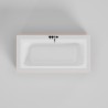 DROP SYMMETRY EDGE Встраиваемая ванна 1700х750х600 с прямоугольной чашей, регулируемые ножки, донный клапан "Up&Down" белый, сифон, интегрированный слив-перелив по центру, белый глянцевый BT-DRPSYMEG-17075-OF-WG