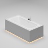 DROP SYMMETRY EDGE Встраиваемая ванна 1700х750х600 с прямоугольной чашей, регулируемые ножки, донный клапан "Up&Down" белый, сифон, интегрированный слив-перелив по центру, белый матовый BT-DRPSYMEG-17075-OF-WM