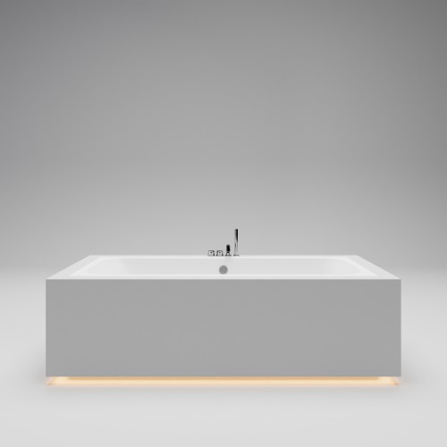 DROP SYMMETRY EDGE Встраиваемая ванна 1800х800х600 с прямоугольной чашей, регулируемые ножки, белый матовый BT-DRPSYMEG-18080-NOF-WM