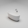 PEAR CORE Отдельностоящая ванна 1700х800х580, донный клапан "Up&Down" белый, сифон, интегрированный слив-перелив, белый матовый BT-PERCR-17080-OF-WM