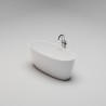 PEAR EDGE Отдельностоящая ванна 1600х700х575, донный клапан "Up&Down" белый, сифон, интегрированный слив-перелив, белый глянцевый BT-PEREG-16070-OF-WG