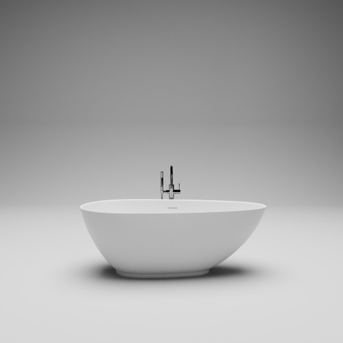 SPOON CORE Отдельностоящая ванна 1600х770х570, донный клапан "Up&Down" белый, сифон, интегрированный слив-перелив, белый матовый BT-SPNCR-16077-OF-WM