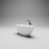 SPOON EDGE Отдельностоящая ванна 1600х770х570, донный клапан "Up&Down" белый, сифон, интегрированный слив-перелив, белый глянцевый BT-SPNEG-16077-OF-WG