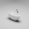 SPOON EDGE Отдельностоящая ванна 1600х770х570, донный клапан "Up&Down" белый, сифон, интегрированный слив-перелив, белый глянцевый BT-SPNEG-16077-OF-WG